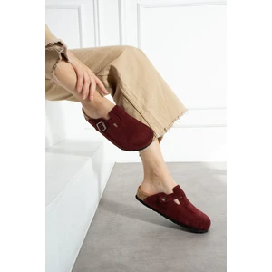 Oslo Hakiki Deri Mantar Taban Ortopedik Unisex Terlik