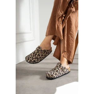 Oslo Hakiki Deri Mantar Taban Ortopedik Unisex Terlik