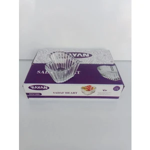 6 Lı Mini Cam Lokumluk "kalp Şekilli"