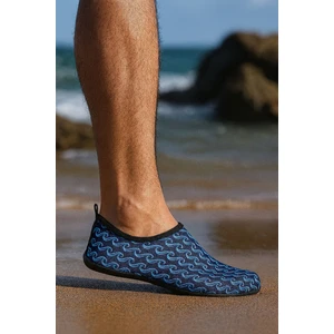 Wave Kaymaz Tabanlı Esnek Hafif Dayanıklı Lacivert Erkek Havuz Plaj Deniz Ayakkabısı