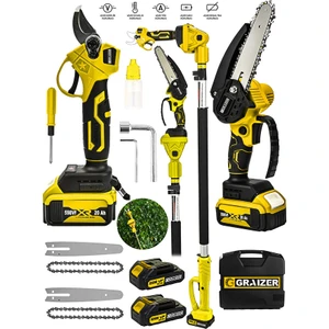 Alman 598 Vf 20 Ah 2 Akü Kömürsüz Şarjlı Ağaç Dal Kesme Budama Makası Testere 2.7 Metre Teleskop