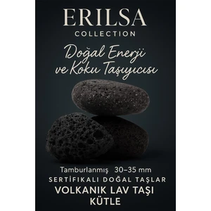 Tesbih Atölyesi Sertifikalı Doğal Volkanik Lav Taşı Kütle – Tamburlanmış 30-35 mm Enerji ve Koku Taşı