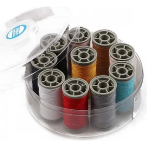 %100 Polyester Dikiş Ipliği Kaliteli 10 Adet Farklı Makara Iplik Seti Zümrüt NO:120