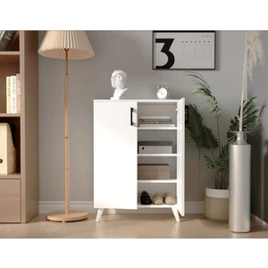 4 Raflı 2 Kapaklı Ayakkabılık Çok Amaçlı Dolap Banyo Dolabı Mutfak Dolabı Beyaz