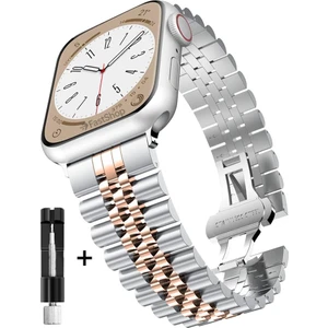 Apple Watch Seri 2 3 4 5 6 7 8 Se Ultra Uyumlu 38 40 41 mm Uyumlu Paslanmaz Çelik Rolex Saat Kordonu