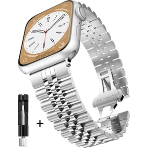 Apple Watch Seri 10 11 Uyumlu 46MM Uyumlu Paslanmaz Çelik Rolex Kordon