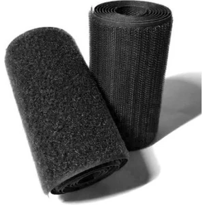 Geniş Cırt Cırt Bant Seti Siyah Renk Arkası Yapışkansız -10 cm Genişlik - 1'er Metre Takım