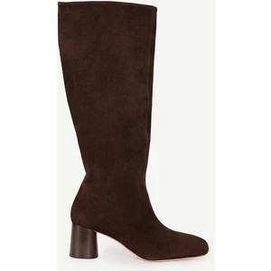 Silindir Topuklu Deri Çizme