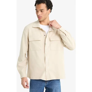 Regular Fit Twill Gömlek Ceket E7689AX25AU