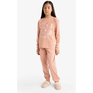 Kız Çocuk Pijama Takımı Baskılı Uzun Kollu Üst Uzun Alt G0091A825WN