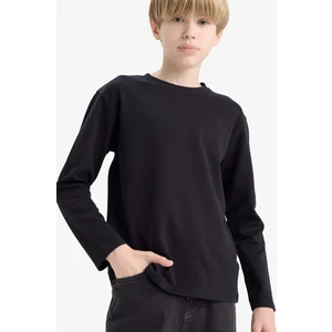 Erkek Çocuk Bisiklet Yaka Basic Düz Uzun Kollu Okul Tişörtü E9661A825AU