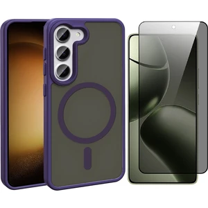 Galaxy S23 Kılıf M-safe Şarj Özellikli Mat Arka Yüzey Zore Sio Kapak + Hayalet Ekran Koruyucu