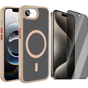 Apple iPhone 16E Kılıf M-safe Şarj Özellikli Mat Arka Yüzey Zore Sio Kapak + Hayalet Ekran Koruyucu