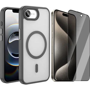 Apple iPhone 16E Kılıf M-safe Şarj Özellikli Mat Arka Yüzey Zore Sio Kapak + Hayalet Ekran Koruyucu