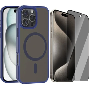 iPhone 16 Pro Max Kılıf M-safe Şarj Özellikli Mat Arka Yüzey Zore Sio Kapak + Hayalet Ekran Koruyucu