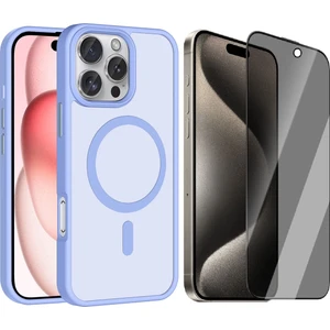 Apple iPhone 16 Pro Kılıf M-safe Şarj Özellikli Mat Arka Yüzey Zore Sio Kapak + Hayalet Ekran Koruyucu