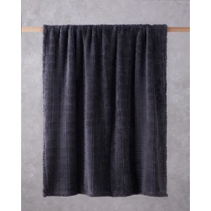 Natural Checkers Jakarlı Wellsoft Tv Battaniye 120X160 cm Antrasit