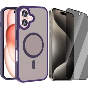 iPhone 16 Plus Kılıf M-safe Şarj Özellikli Mat Arka Yüzey Zore Sio Kapak + Hayalet Ekran Koruyucu