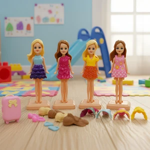 Dollylan Minkie Eğlenceli Moda Partisi Bebekleri 17 Parça 9cm