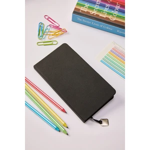 locko Kişiye Özel Hediyelik Cep Boy Lastikli Çizgili 192 Sayfa Siyah Deri Not Defteri