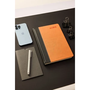 locko Kişiye Özel Hediyelik Cilt 2026 Düz Sert Kapak Turuncu Deri Ajanda
