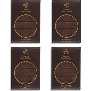 Kuvertür Bitter Çikolata 250g 4lü Set (4x250g) Glutensiz