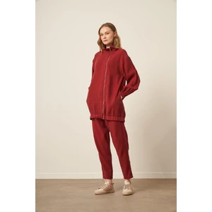 Ftz Women Kadın Modal Pantolonlu Takım  Bordo 30716