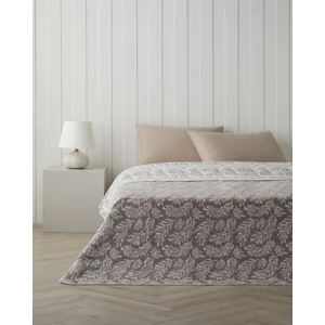 Foliage Pamuk Akrilik Çift Kişilik Battaniye 200X220 cm Çakıl Taşı