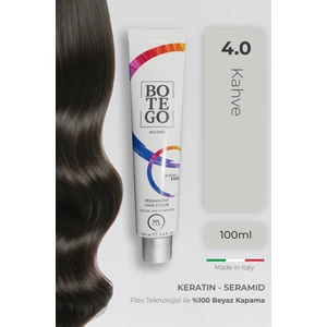 Profesyonel Krem Saç Boyası - 4.0 Kahve 100 ml - Plex, Keratin, Seramid