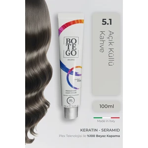 Profesyonel Krem Saç Boyası - 5.1 Açık Küllü Kahve 100 ml - Plex, Keratin, Seramid