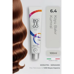 Profesyonel Krem Saç Boyası - 6.4 Koyu Bakır Kumral 100 ml - Plex, Keratin, Seramid