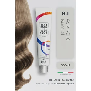 Profesyonel Krem Saç Boyası - 8.1 Açık Küllü Kumral 100 ml - Plex, Keratin, Seramid