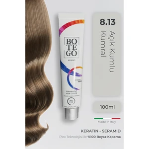 Profesyonel Krem Saç Boyası - 8.13 Küllü Altın Kumlu Kumral 100 ml - Plex, Keratin, Seramid