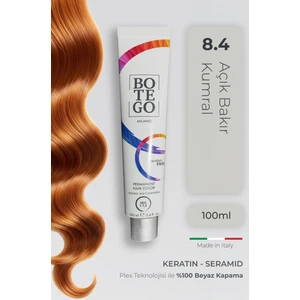 Profesyonel Krem Saç Boyası - 8.4 Açık Bakır Kumral 100 ml - Plex, Keratin, Seramid