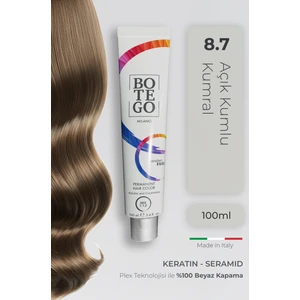 Profesyonel Krem Saç Boyası - 8.7 Açık Kumlu Kumral 100 ml - Plex, Keratin, Seramid
