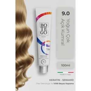 Profesyonel Krem Saç Boyası - 9.0 Yoğun Çok Açık Kumral 100 ml - Plex, Keratin, Seramid