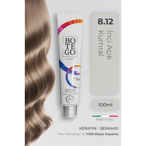 Profesyonel Krem Saç Boyası - 8.12 İnci Açık Kumral 100 ml - Plex, Keratin, Seramid