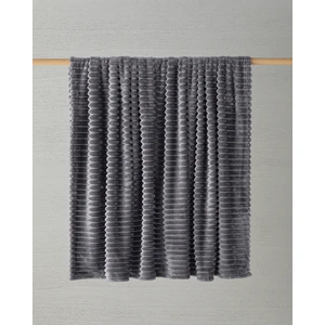 Modern Line Çizgili Super Soft Tek Kişilik Battaniye 150X200 cm Koyu Gri