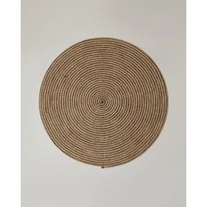 Circle Art Dekoratif Jüt Kilim 120 cm Natural-Siyah