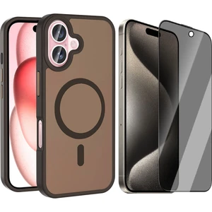 iPhone 16 Kılıf M-safe Şarj Özellikli Mat Arka Yüzey Zore Sio Kapak + Hayalet Ekran Koruyucu