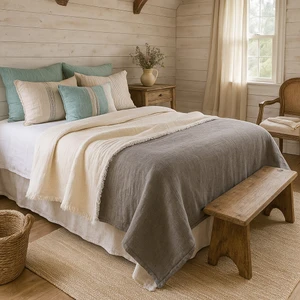 HB&Victory Müslin 6 Katlı %100 Pamuk Yorgan Antrasit Renk Tek Kişilik 170X260 Cm.