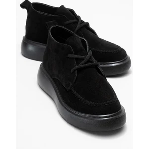 Lılya Siyah Süet Hakiki Deri Kadın Chukka Bot