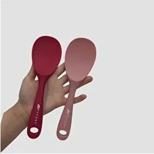 Ivory Silikon Yanmaz Yapışmaz Kaşık Seti 2'li Koyu-Toz Pembe