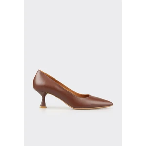 Kahve Deri Kadın Stiletto
