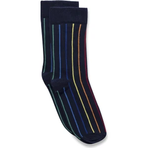 Çizgi Desenli Tenis Çorap Siyah