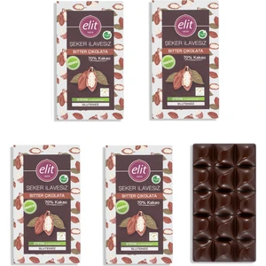 Elit Çikolata Vegan Prebiyotik Bitter Çikolata Seti 60 gr 5li Glutensiz Şeker İlavesiz
