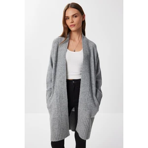 Cepli Uzun Triko Hırka LZA0014 Gri