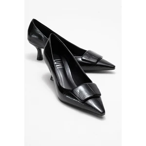 Marcıa Siyah Baskı Tokalı Kadın Topuklu Ayakkabı