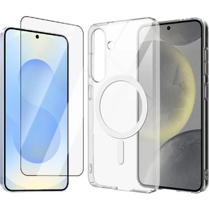 Galaxy S24 Plus Kılıf Sararma Yapmayan Kamera Korumalı Magsafe Sert PC Zore Porto Kapak + Cam Ekran Koruyucu