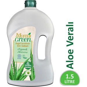 Mom's Green Doğal Sertifikalı Sıvı Sabun Aloeveralı 1500 ml Ecocert Cosmos Sertifikalı